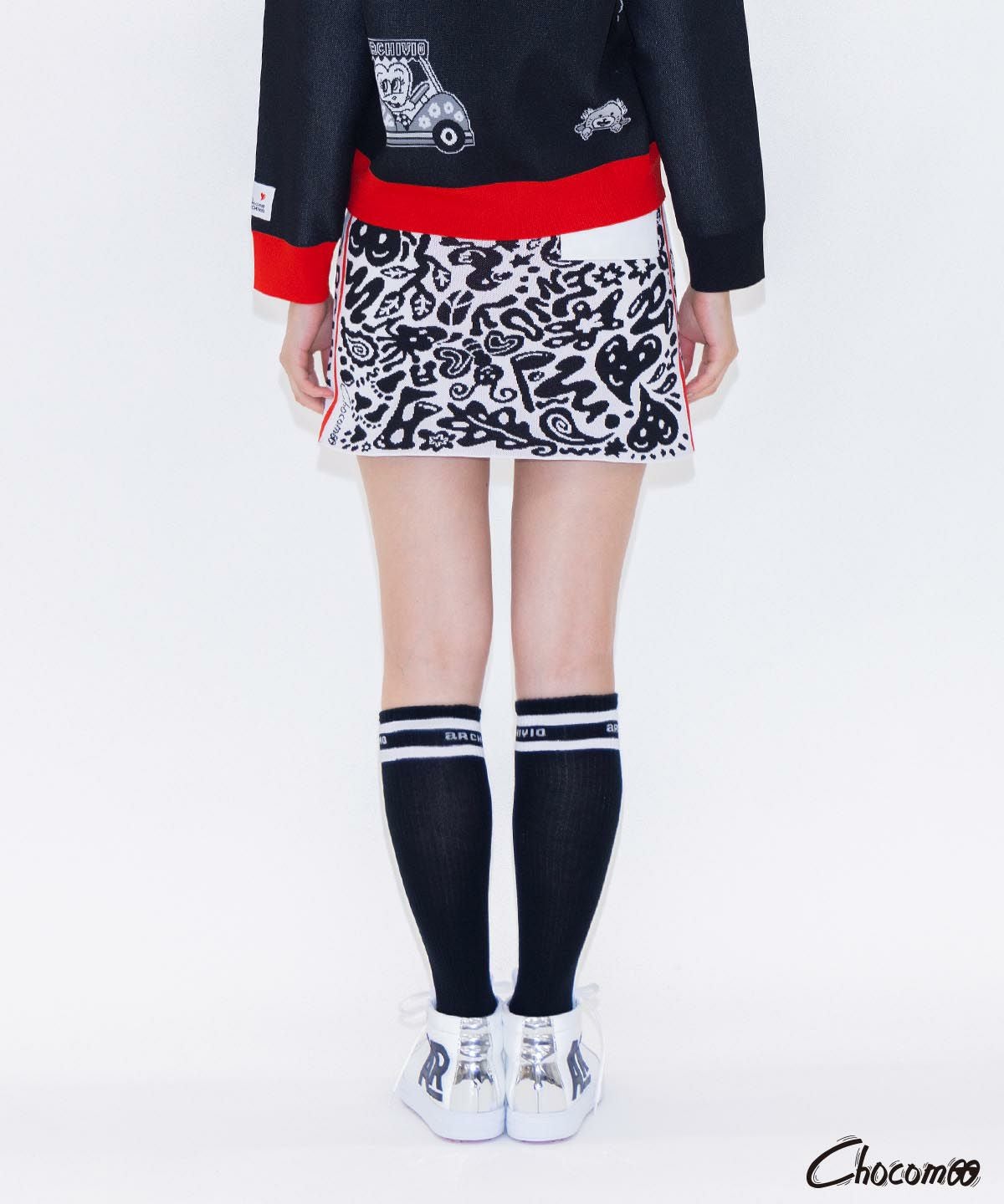 ARCHIVIO×Chocomoo】総柄ニットスカート|アルチビオ-アウトレット