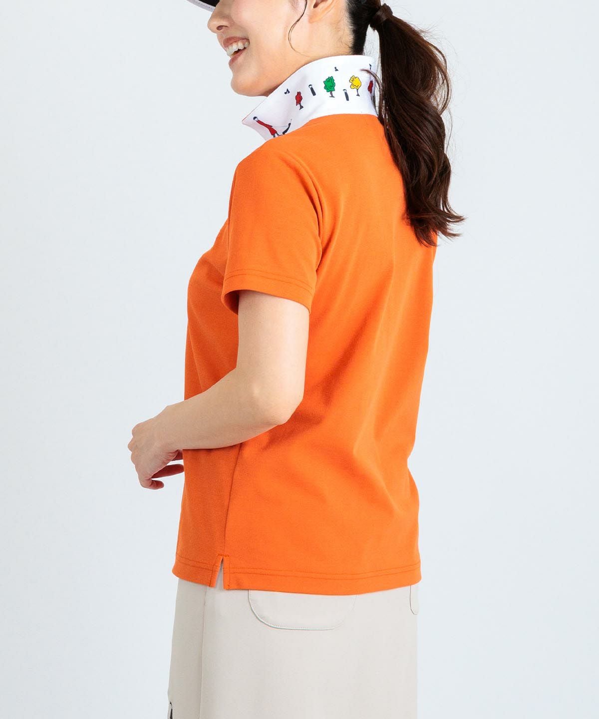 襟裏プリントUV速乾半袖ポロシャツ|ピッコーネクラブ - ゴルフウェアや