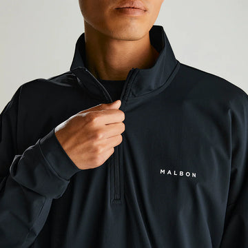 Malbon Performance Quarter Zip Shell Pullover - Black – Bisque Golf
