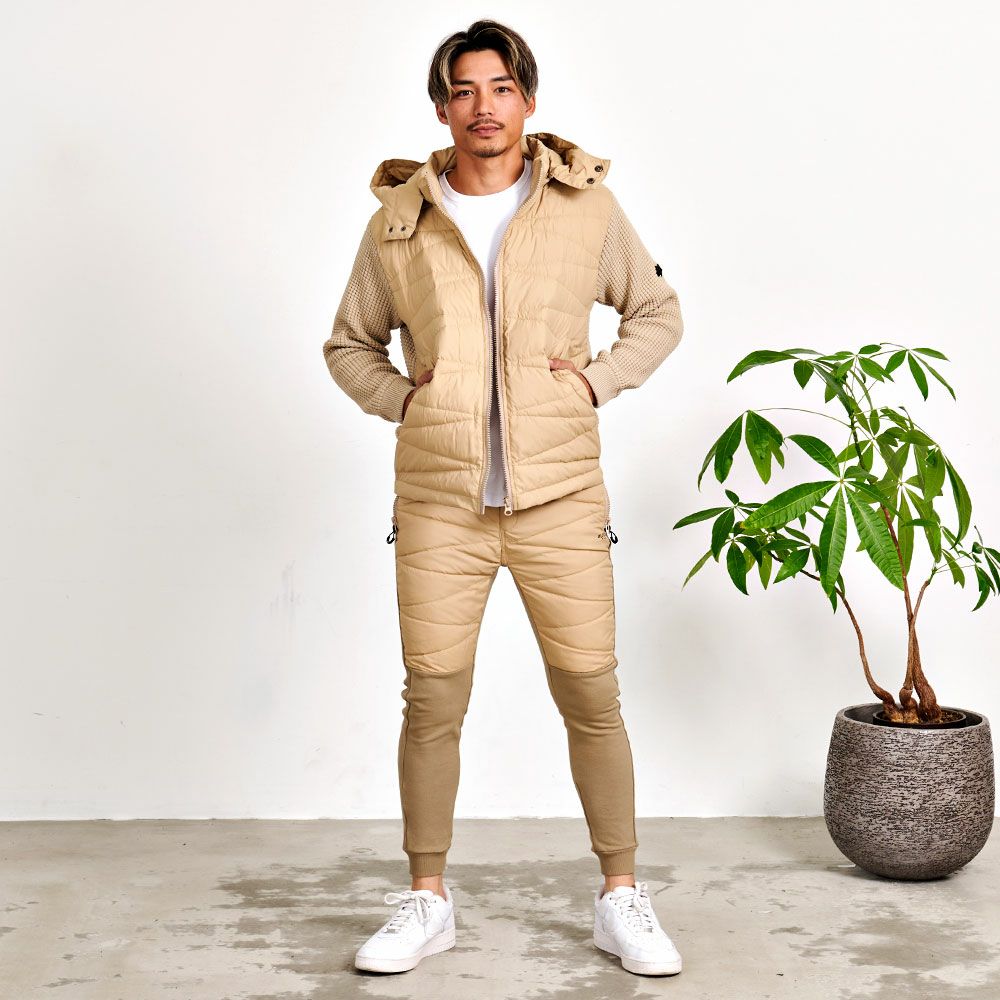 中綿ジャケット メンズ LUXE／R(ラグジュ)フリース×高密度ダウン