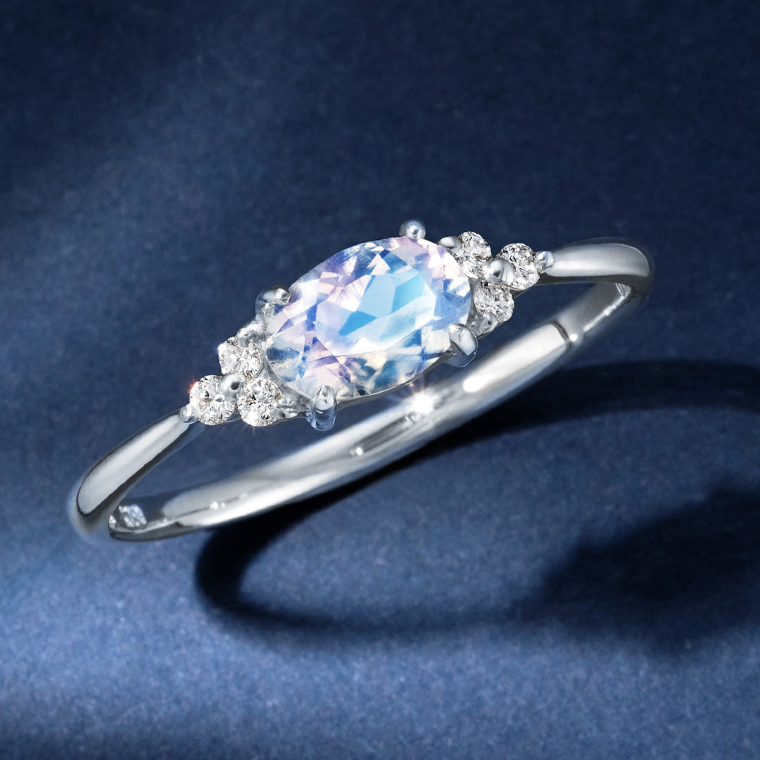 ロイヤルブルームーンストーン×ダイヤモンド K10/K18/PTリング・フラヴィ