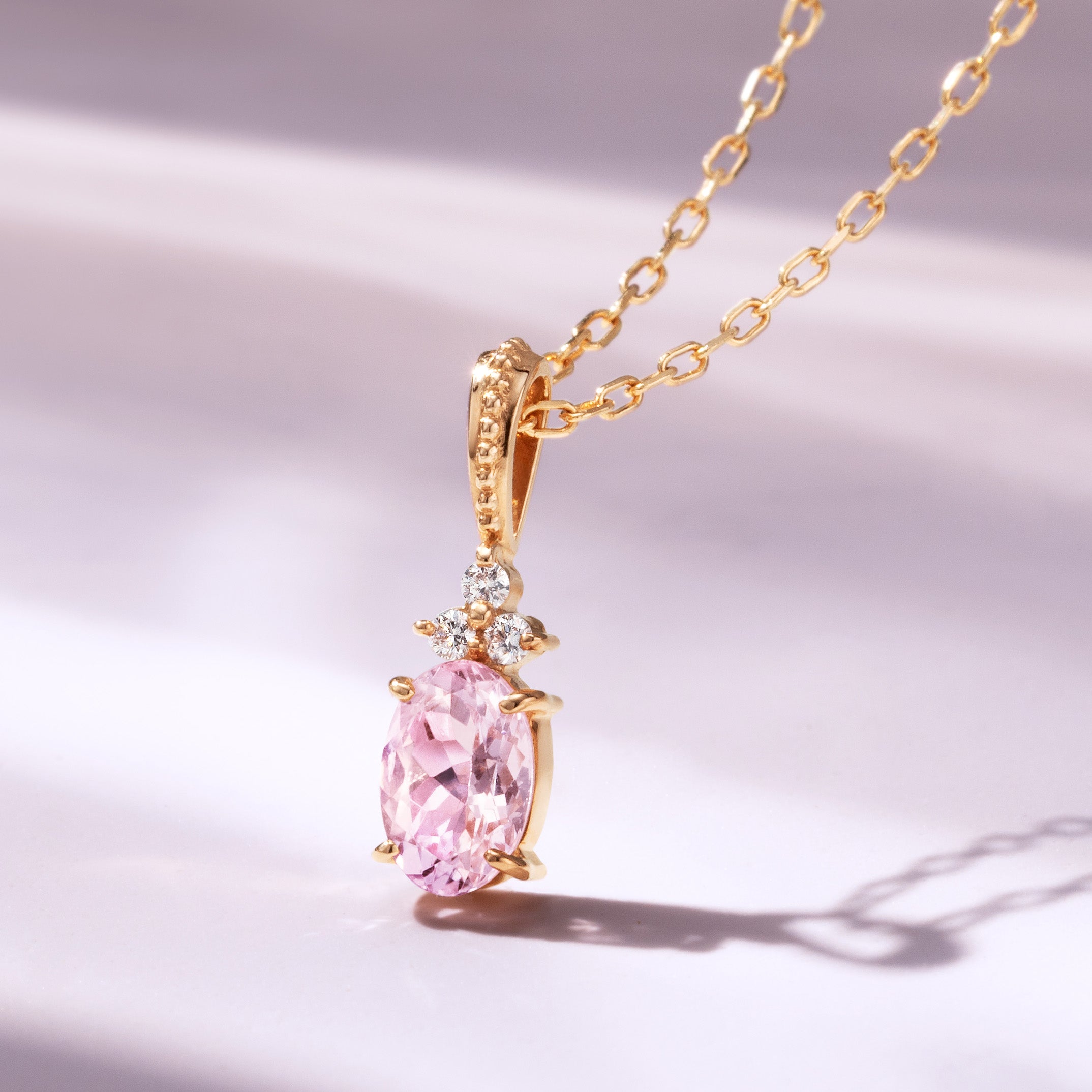 ビズー公式】モルガナイト ダイヤモンド K18(18金) ペンダントトップ