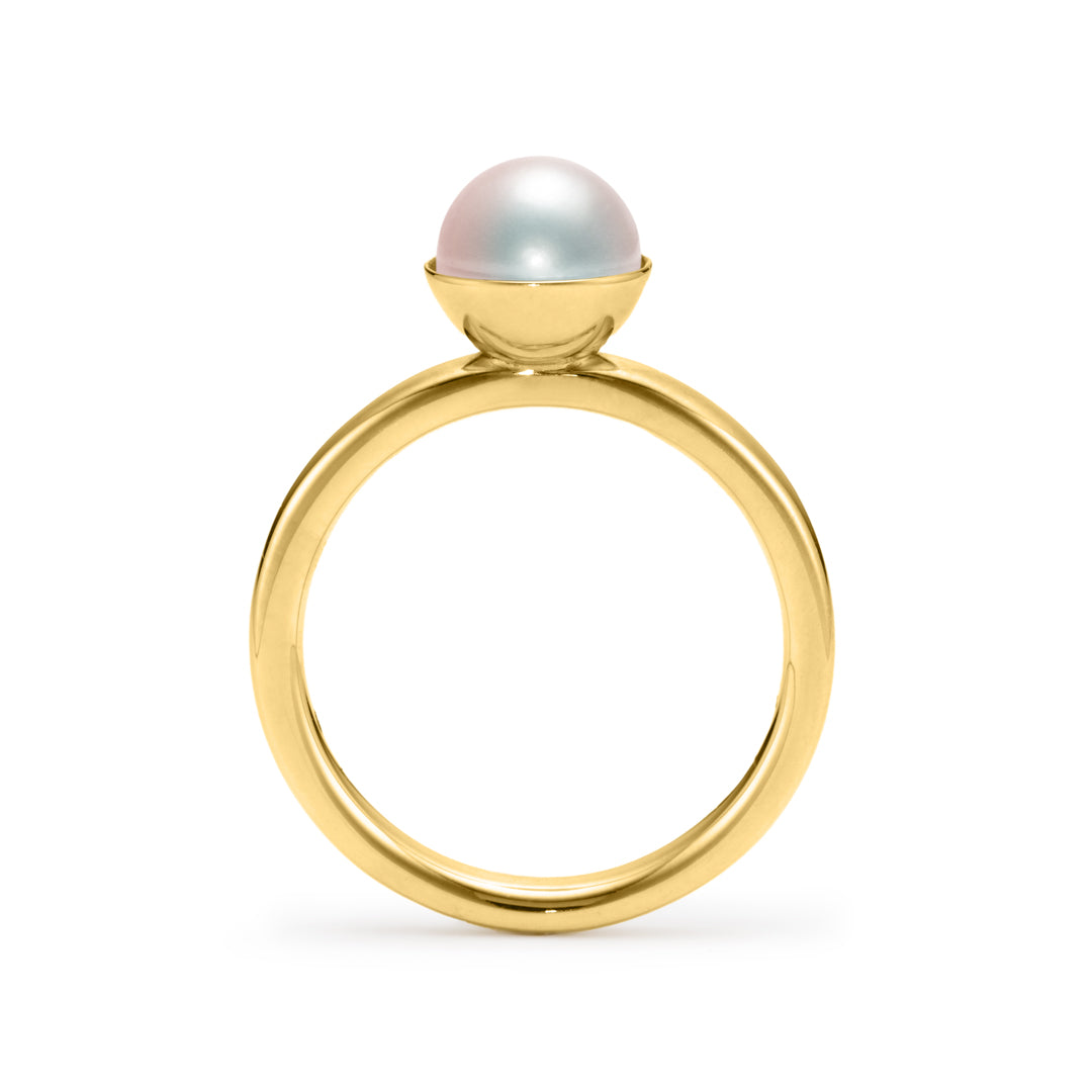 ビズー公式】アコヤ真珠 パール 伊勢志摩産 Pt900 K18(18金) YGリング