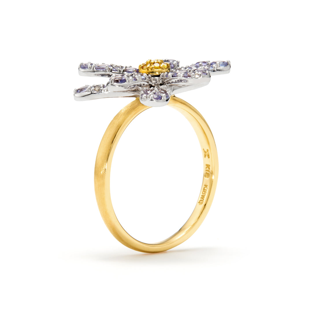 店舗限定】タンザナイト K18×PT リング・フルール