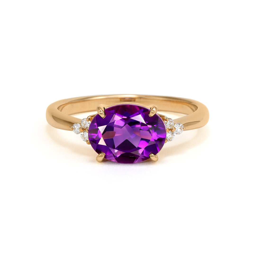 ビズー公式】アメジスト オーバルカット K18(18金) リング フラヴィ