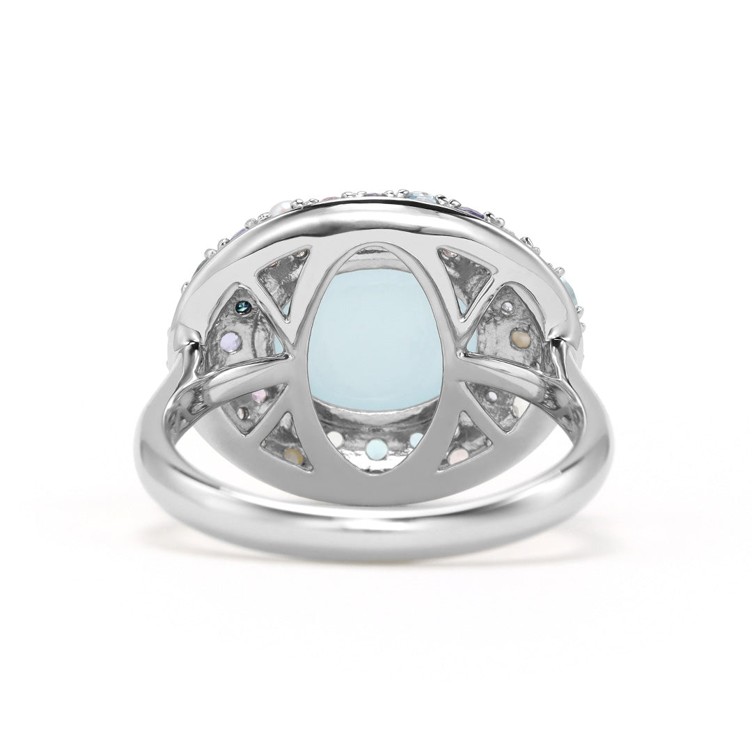 店舗限定】ミルキーアクアマリン プラチナ900リング・スノールナブーケ