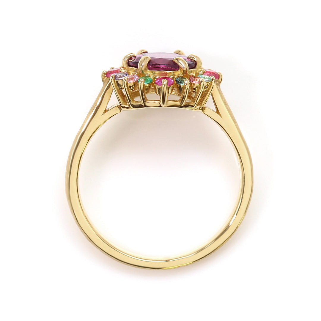 ビズー公式】ディープマラヤガーネット K18(18金) PT リング