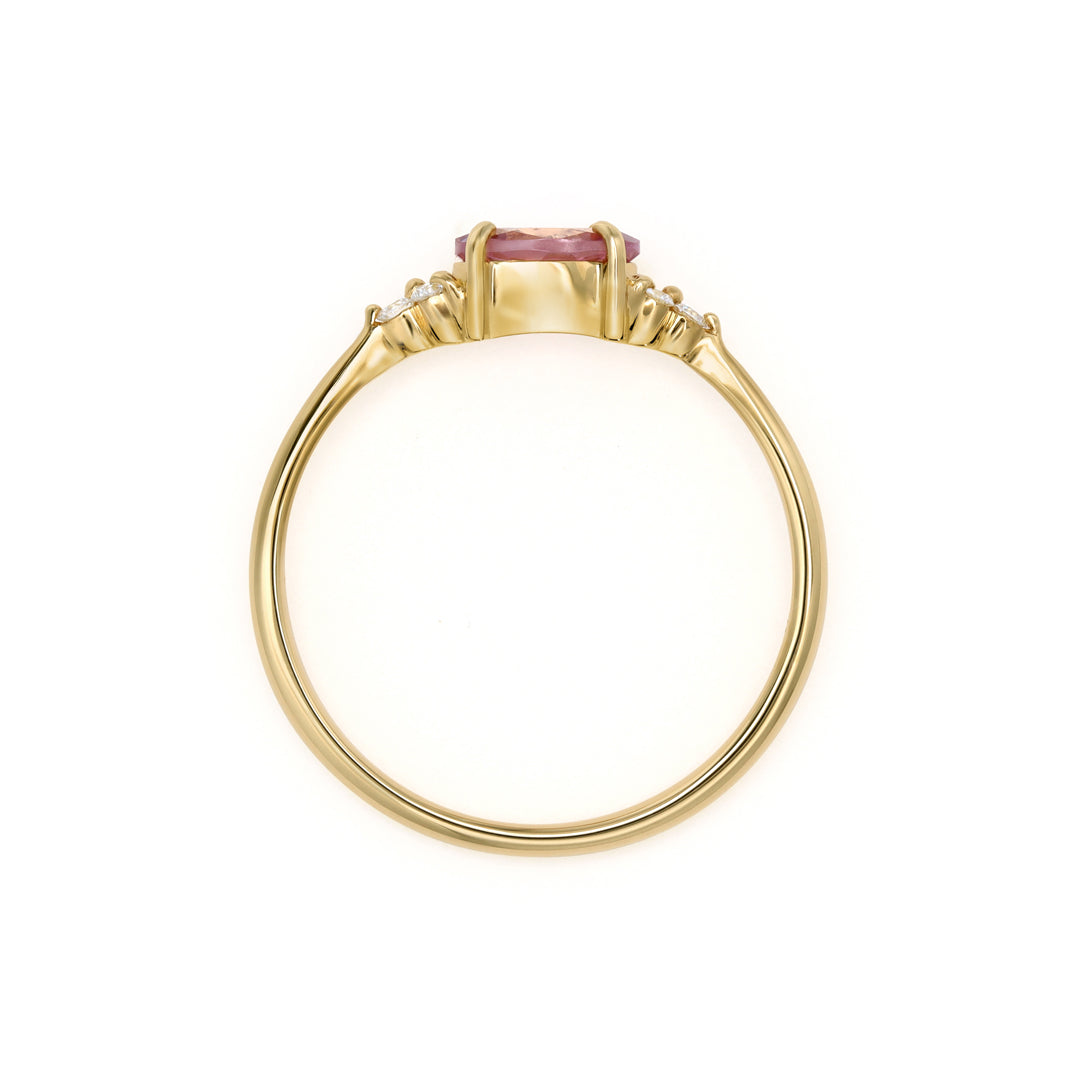 ビズー公式】シャンパンガーネット ダイヤモンド K18(18金) PTリング