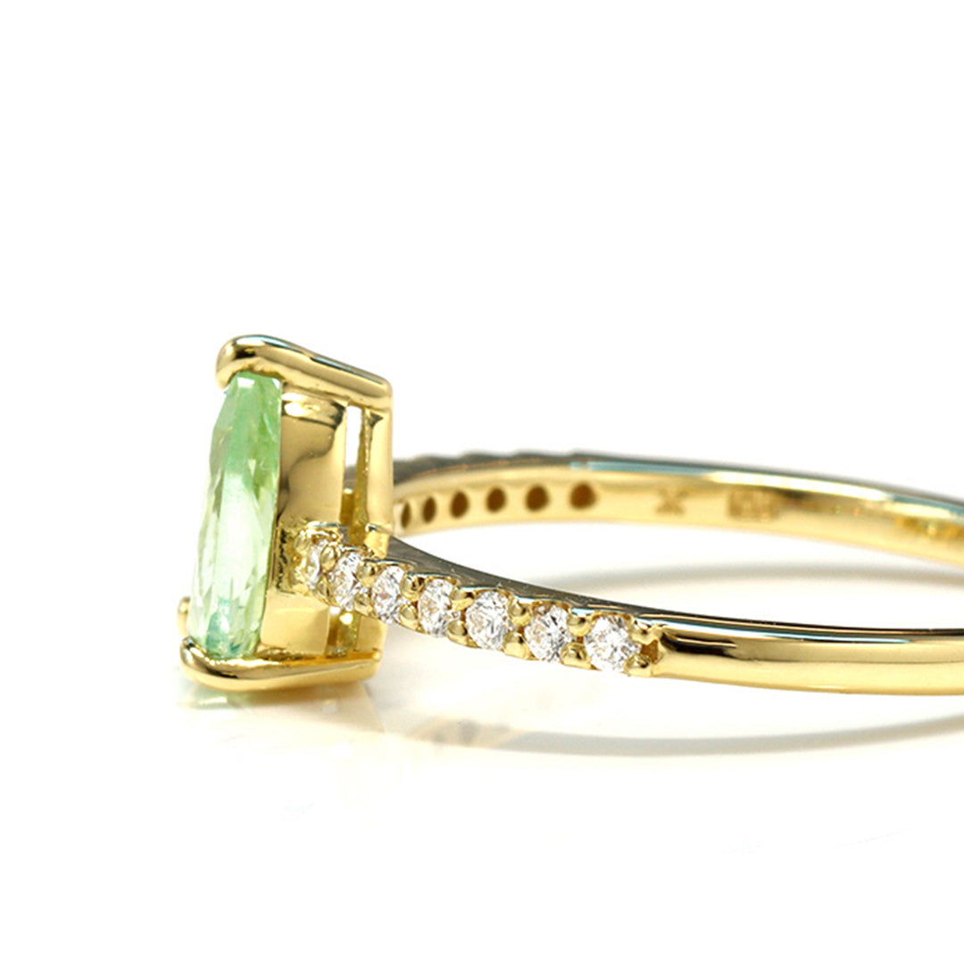 ビズー公式】ミントグリーンガーネット×ダイヤモンド K18(18金)/PT