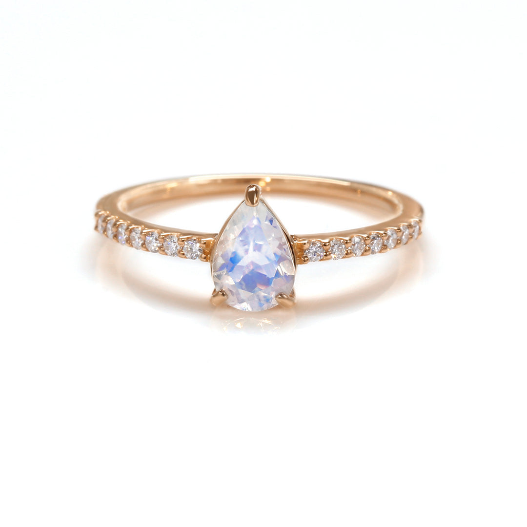 ビズー公式】ロイヤルブルームーンストーン×ダイヤモンド K18/PTリング