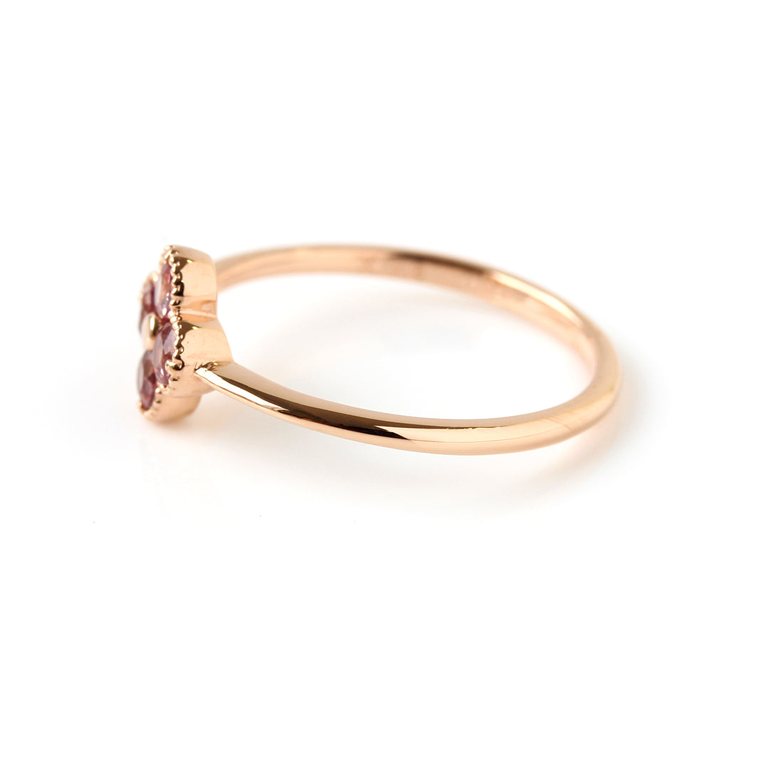 ビズー公式】シャンパン ガーネット ダイヤモンド K18(18金) リング