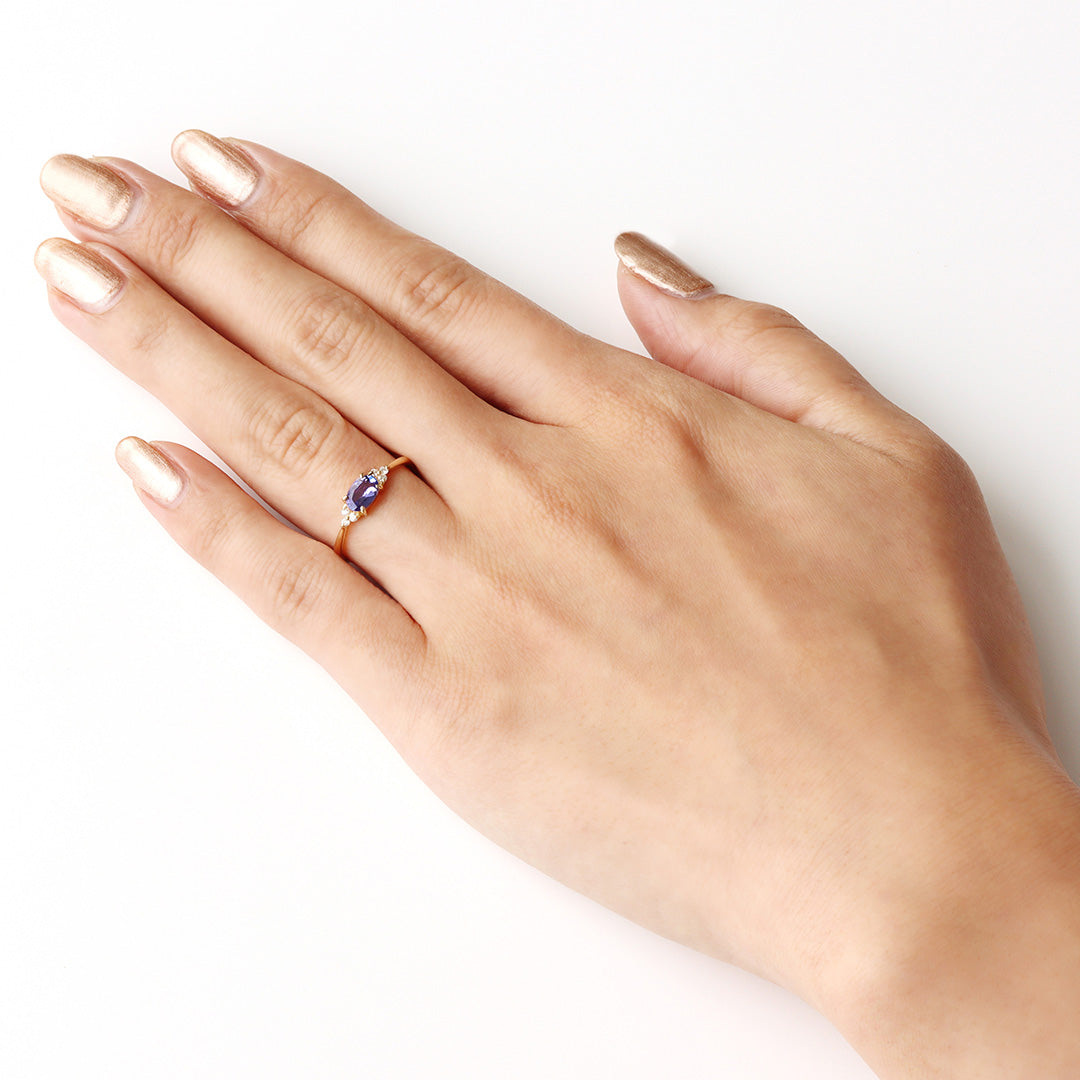 ビズー公式】タンザナイト(ディープカラー) ×ダイヤモンド K18/PT