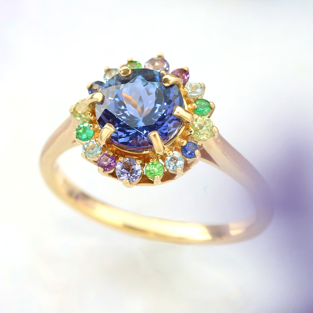 ビズー公式】タンザナイト マルチカラー K18(18金) リング フロレゾン