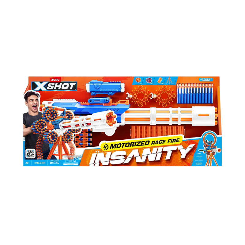 Zuru X-Shot Insanity Series 1 Motorized Rage Fire Gatlin Gun