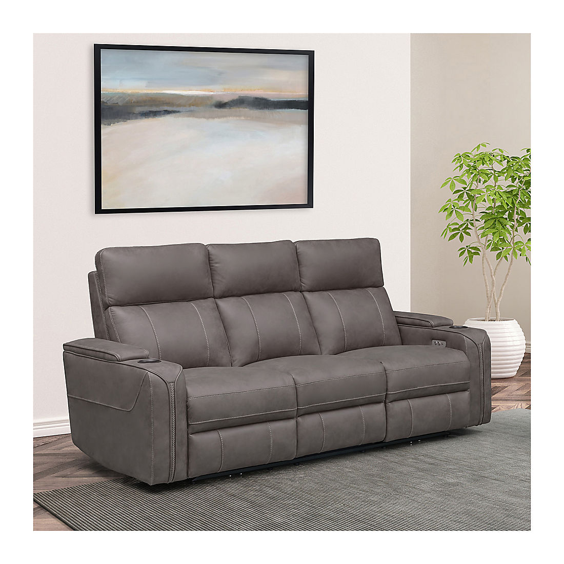 Abbyson Marvel Fabric Power Reclining Sofa, Gray | BJ's Wholesale Club