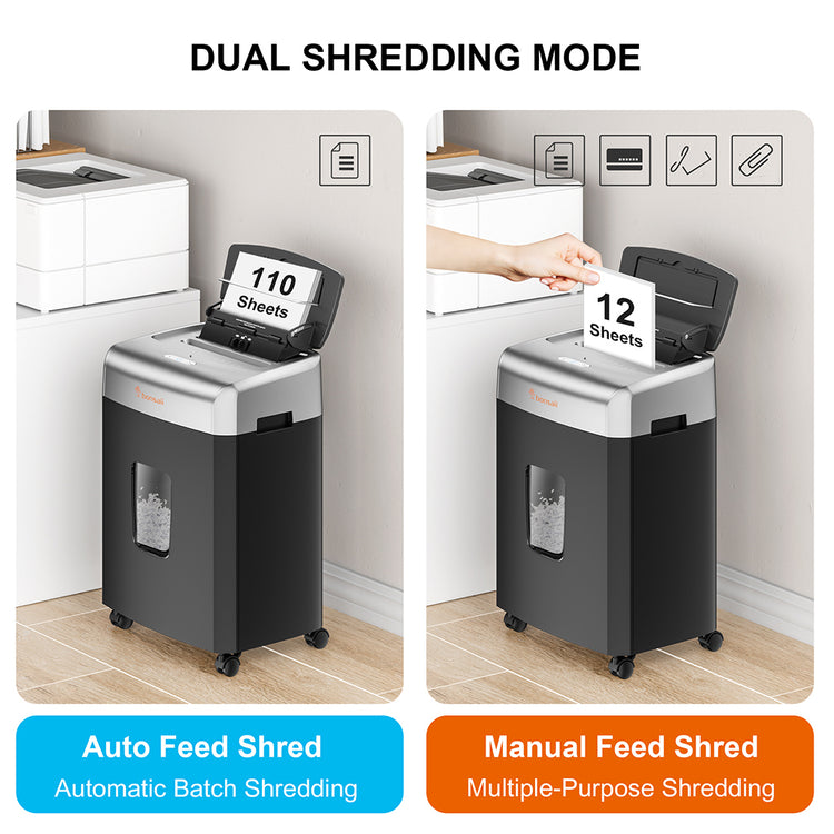 Bonsaii C233-B AutoFeed Shredder | 110-Sheet Auto-Feed & 12-Sheet Manu