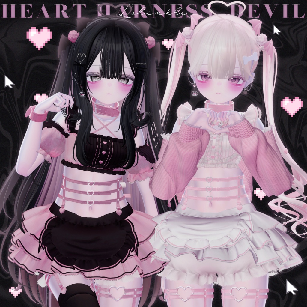 7アバター対応】♡Heart Harness Devil♡【＋Twintail hair