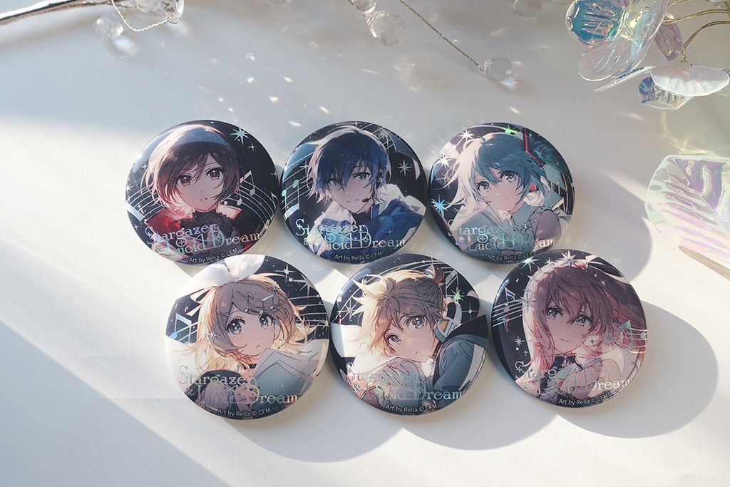 ホロ加工缶バッジA＜asteroid：初音ミク＞ - Rella Artworks / 不安定+