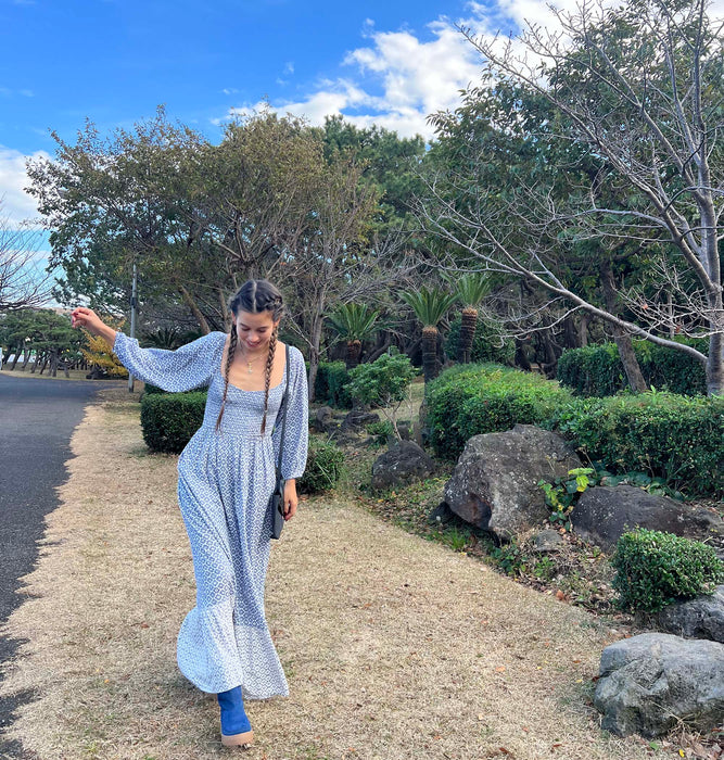 OUTLET】Roxy BORDERLINE MAXI ロングスリーブマキシドレス