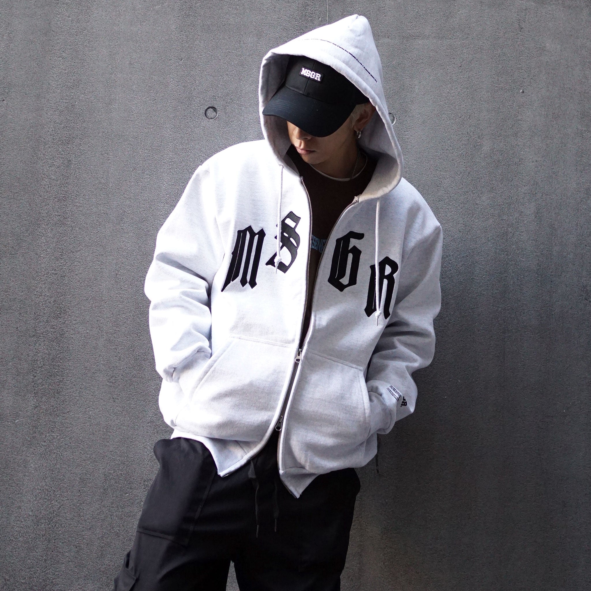 MSGR ジップパーカー / OLD ENGLISH ARCH 15oz FLEECE LINING ZIP HOOD