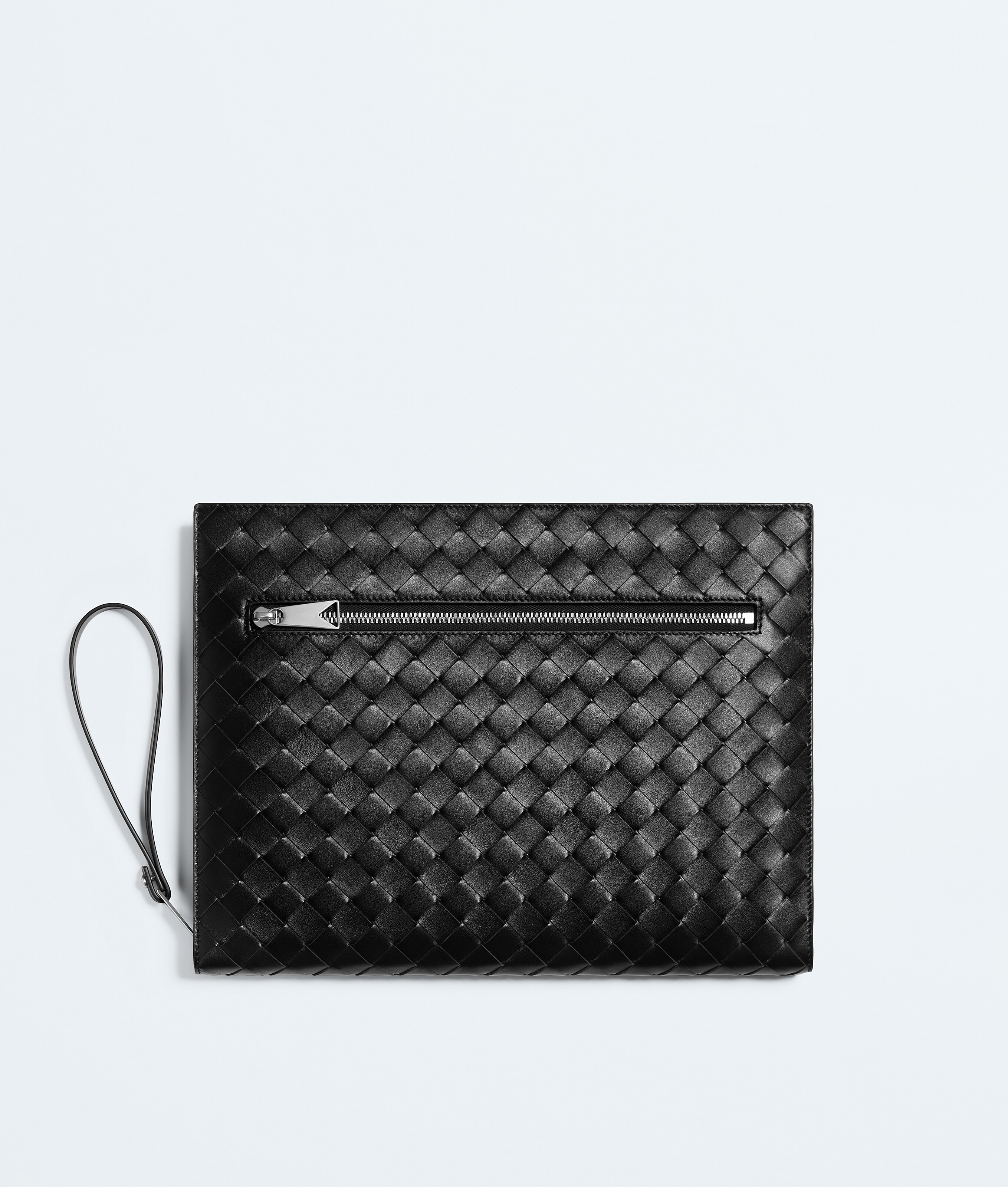Men's Intrecciato Document Case With Wristlet in Black | Bottega
