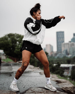 Womens Tunero Track Jacket - White/Black | BOXRAW
