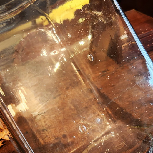 古道具 気泡たっぷり古ガラスの海苔瓶（駄菓子瓶） - [Sold Out]過去の
