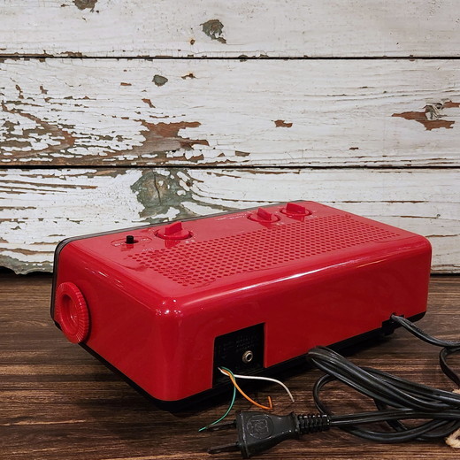 昭和レトロ ナショナルラジオ付きパタパタ時計（クロックラジオ