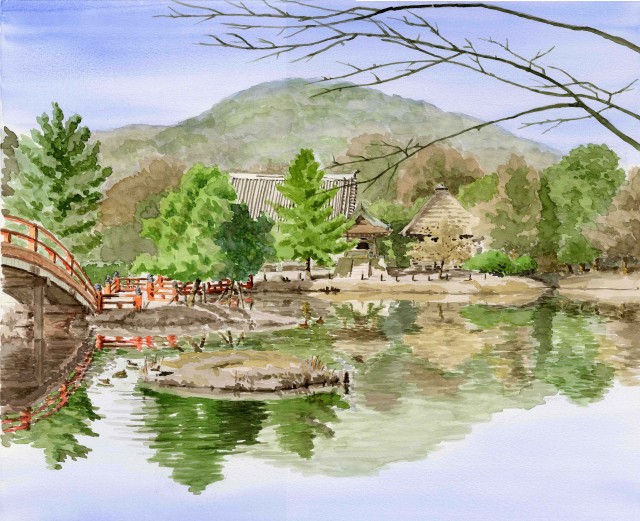 冬晴れの称名寺：F10 | … 風景画の部屋 …