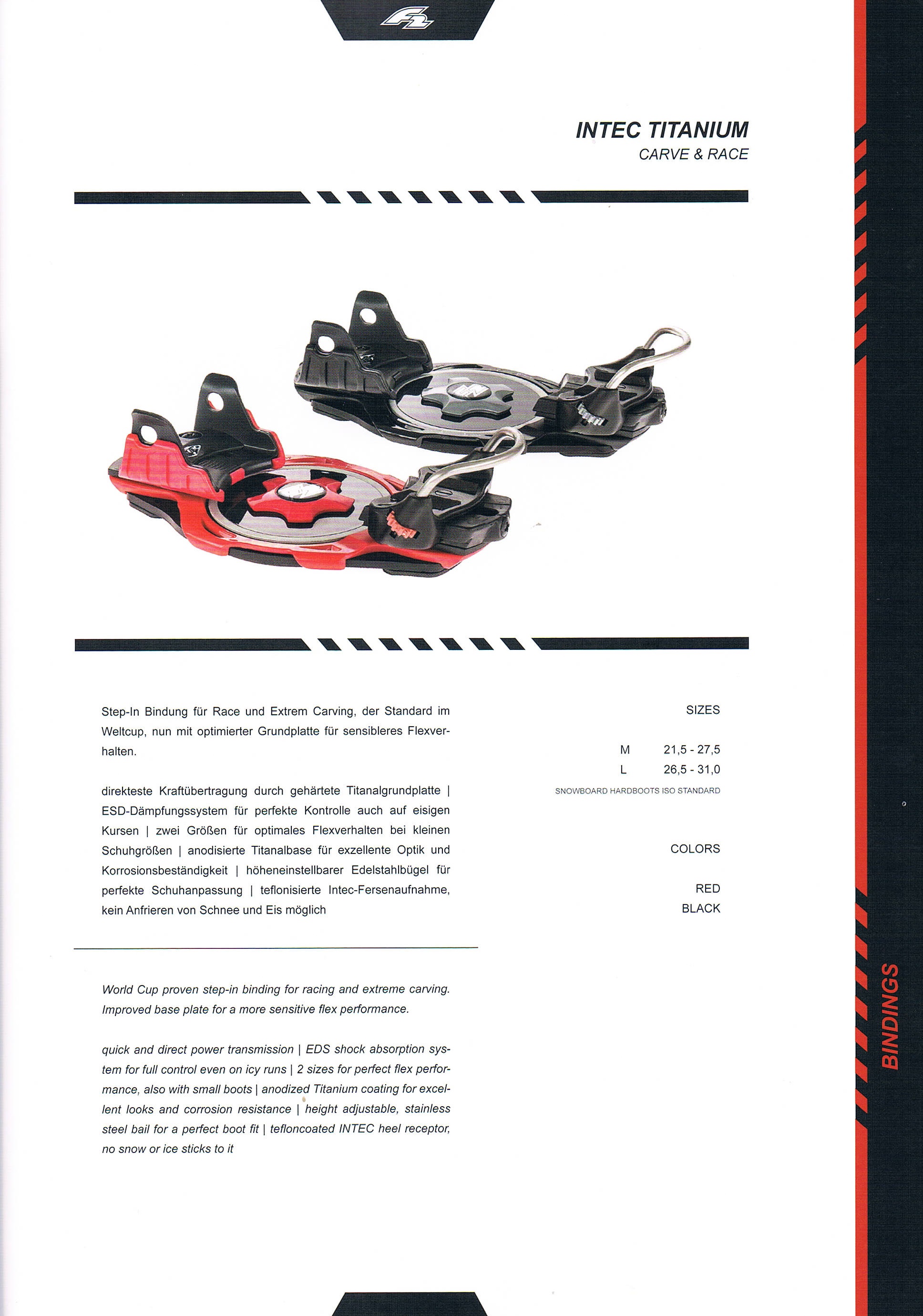 F2（エフツー）ビンディング RACE TITANIUM(ﾚｰｽ）ﾁﾀﾆｳﾑ＆インテック