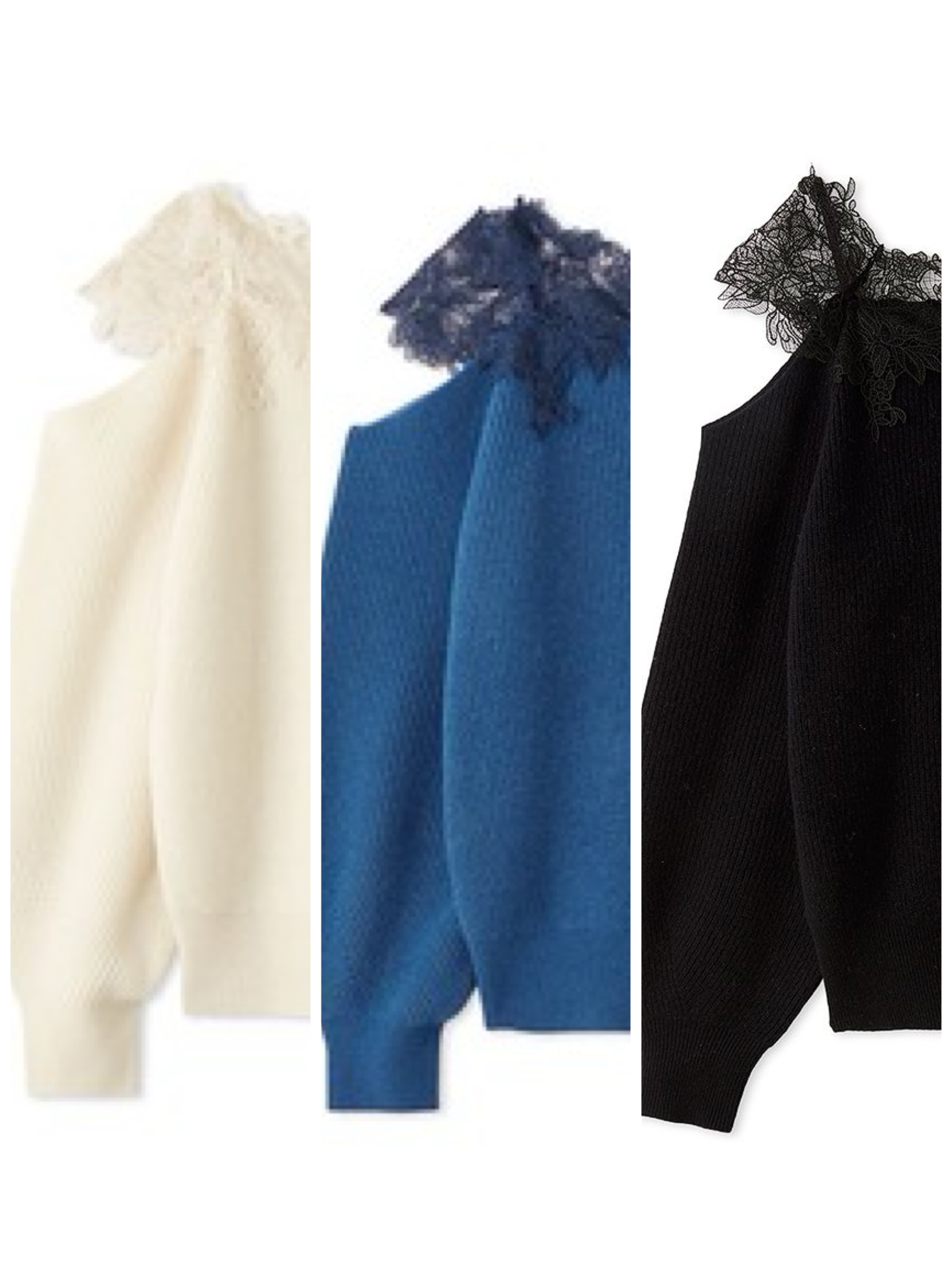 新作！レースオフショルダーカッティングニット | FRAY I.D | ショップ