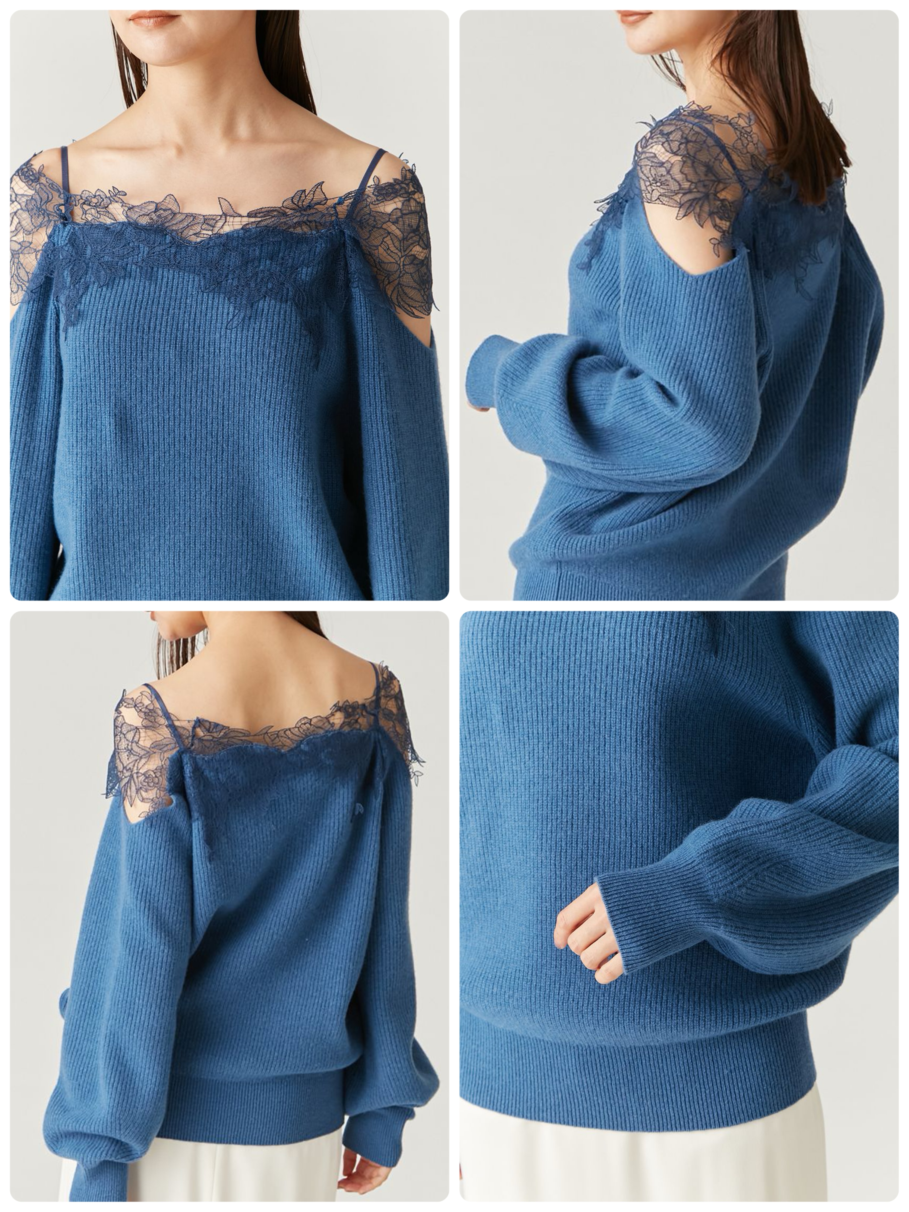 新作！レースオフショルダーカッティングニット | FRAY I.D | ショップ