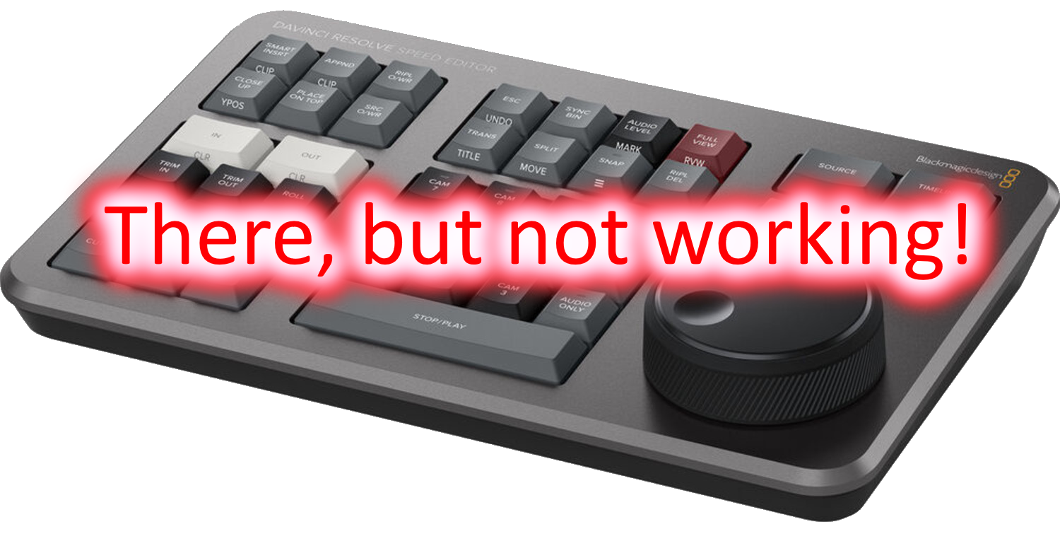 Davinci Resolve Speed Editor not functioning (2024) - Intermittent