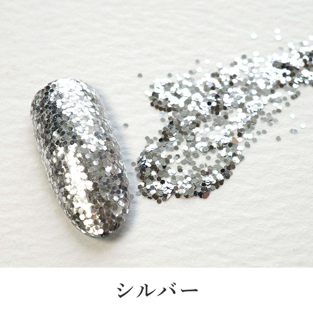 グリッター ゴールド シルバー 系 0.6mm 六角 約2g入り | BLAZE