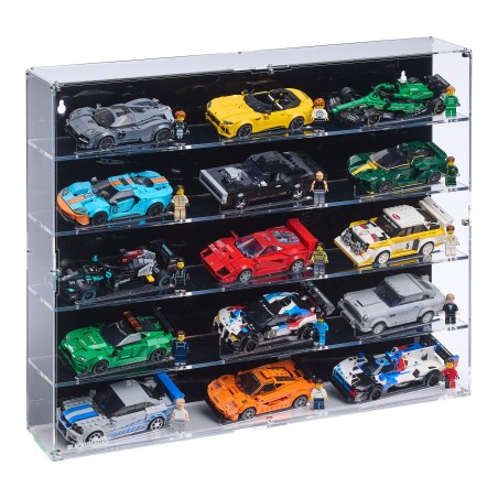 Wall mounted display case for 15x LEGO® Speed Champions Cars (5x3)