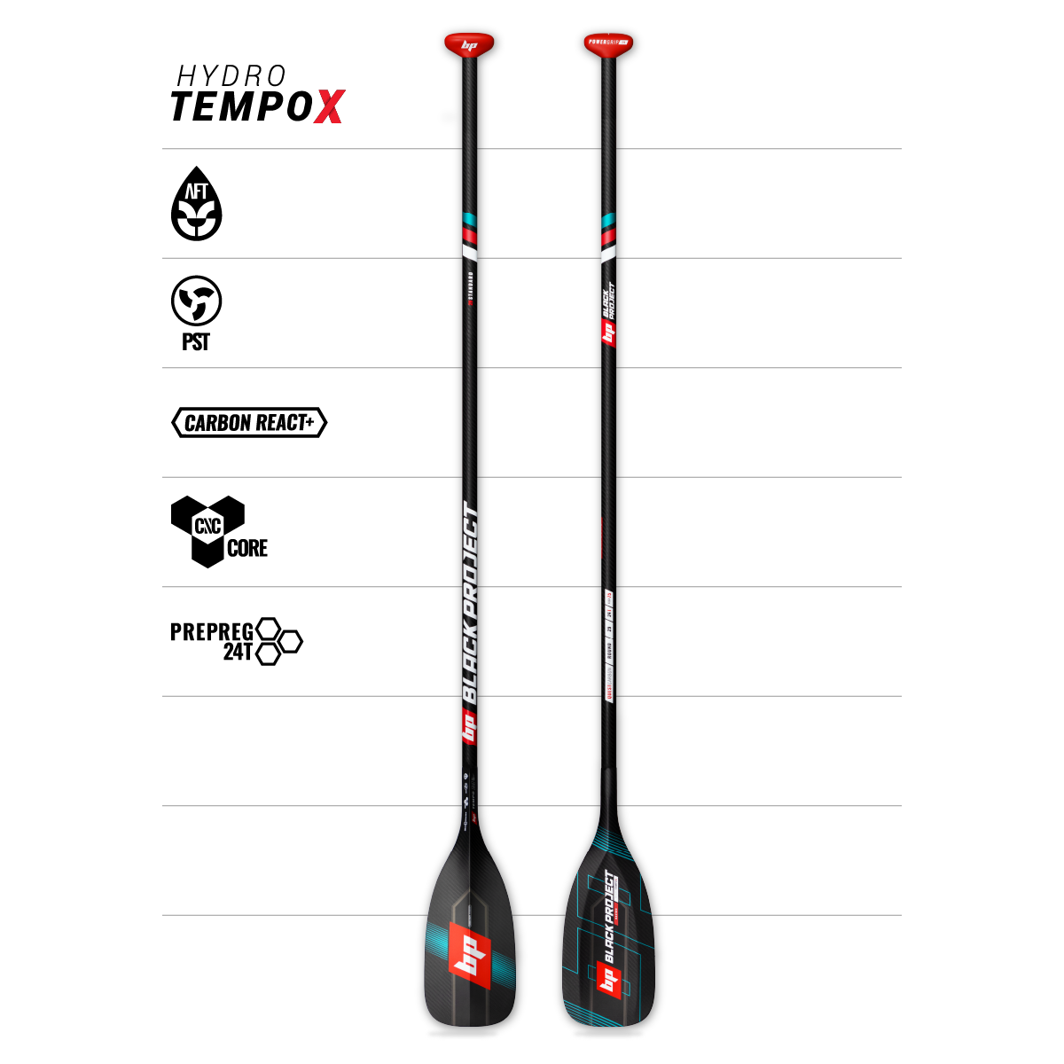 Hydro TempoX 1-Piece SUP Paddle | BLACK PROJECT SUP