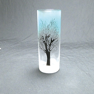 サンドブラストガラス彫刻作品 冬の樹 | ブラスト工房