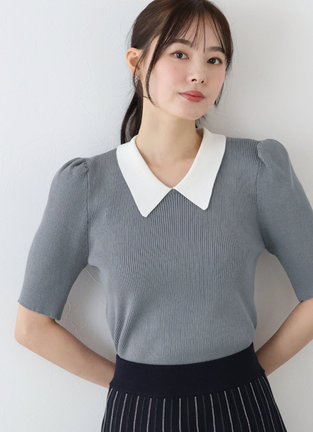 SALE】白衿パフスリーブニット – BLUE ONLINE