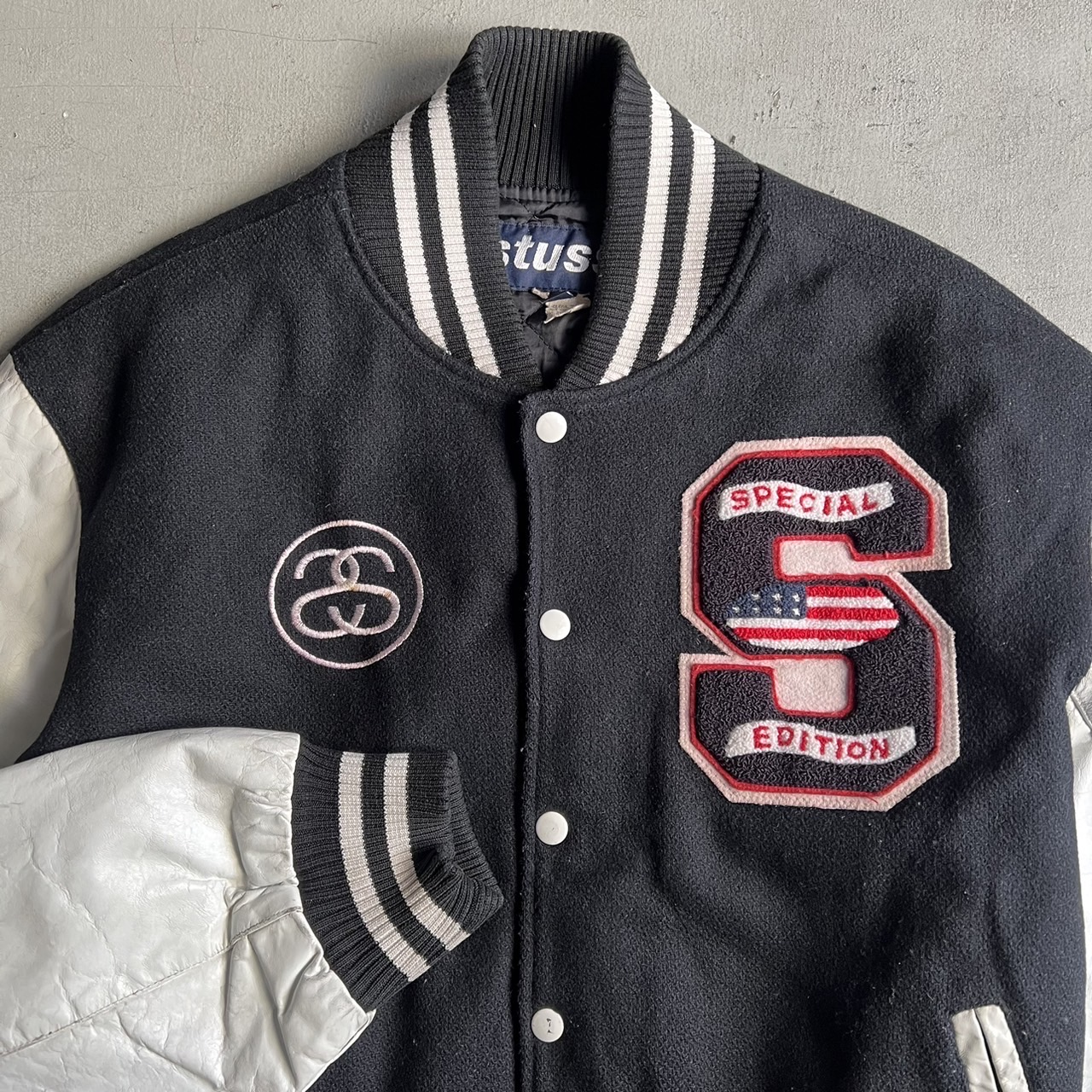 90s Stussy Varsity Jacket - blue room