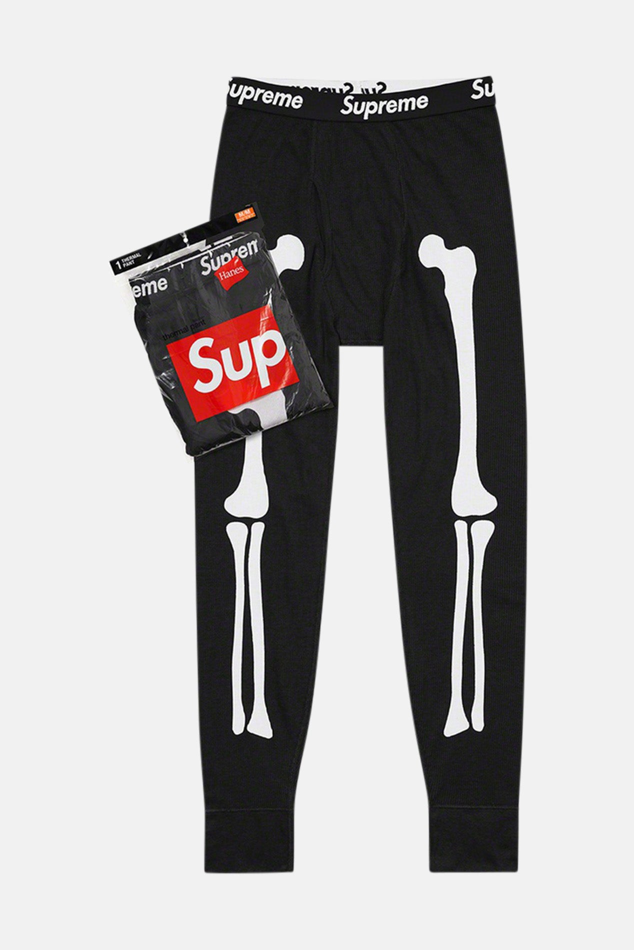 Supreme x Hanes Bones Thermal Pant Black – blueandcream