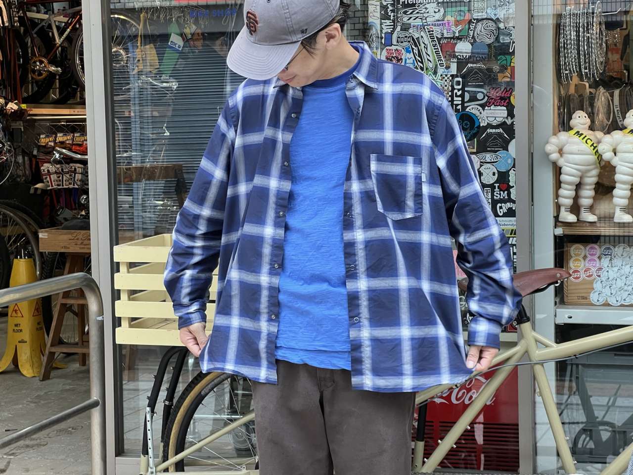 PILGRIM* Max wind shirt (check grey) - BLUE LUG GLOBAL ONLINE STORE