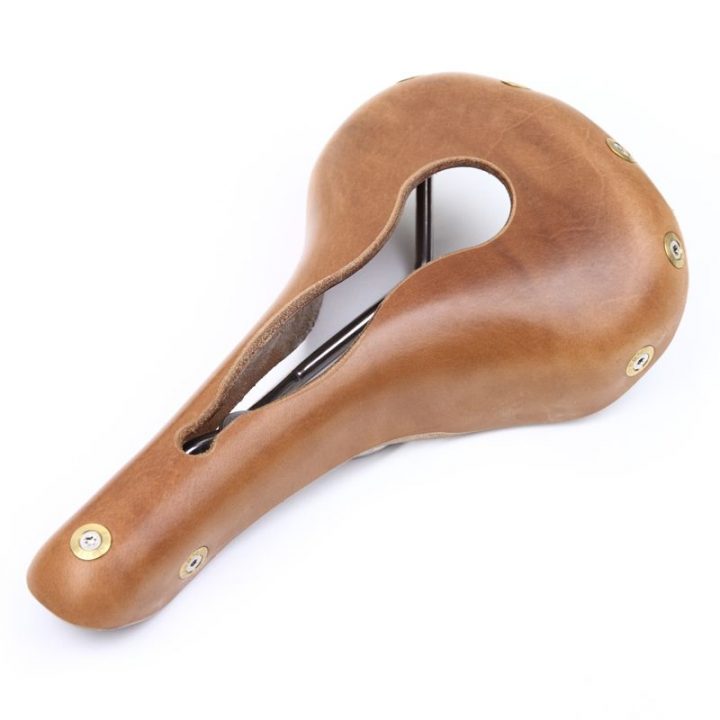 BERTHOUD* aspin open leather saddle (brown) - BLUE LUG ONLINE STORE