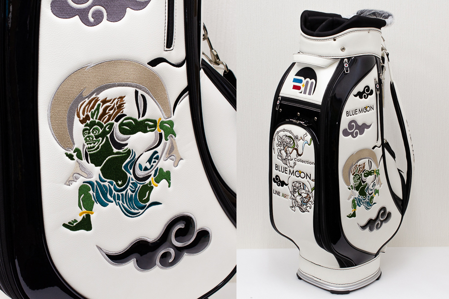 2021年製 ブルームーン キャディバッグ 人気 の風神雷神 WH【サンプル
