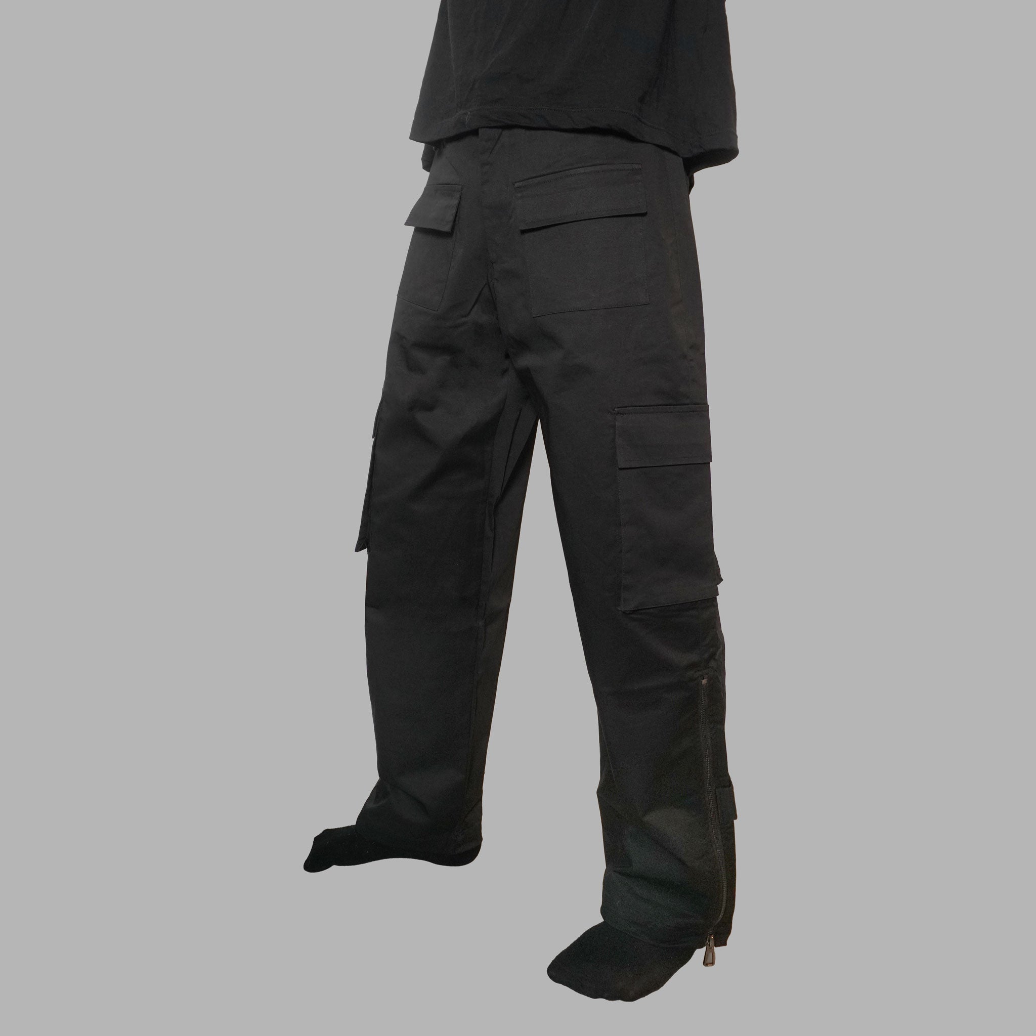 Blvck Paris | Black Cargo Pants in cotton + spandex