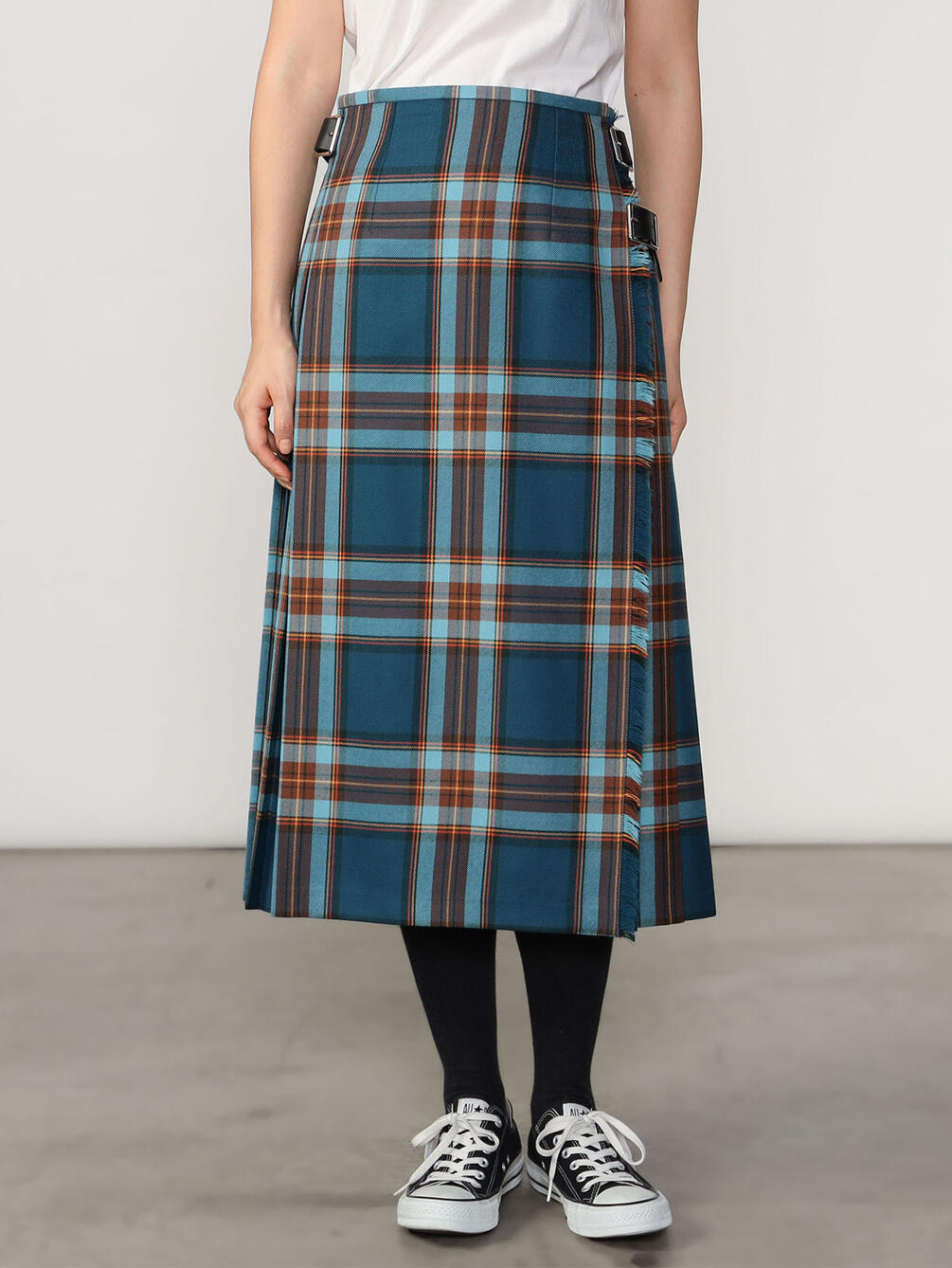 O'NEIL OF DUBLIN | ウーステッドウール ミドルキルトスカート WOMEN