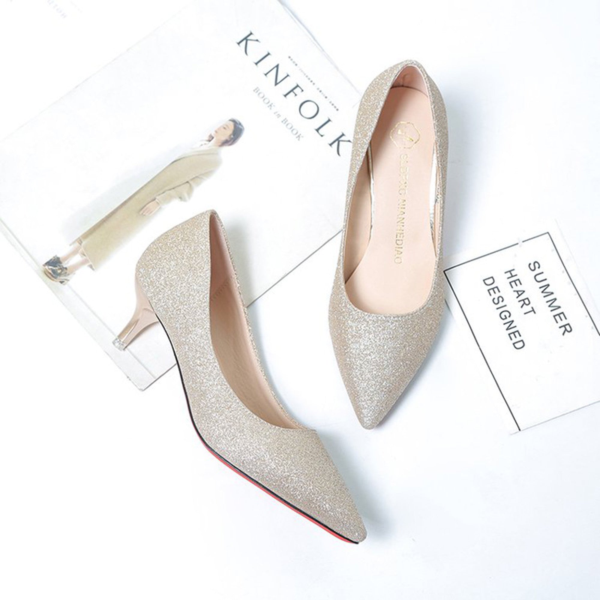 sho1】キラキラグリッターパンプス【ヒールの高さ：4cm/7cm/9.5cm