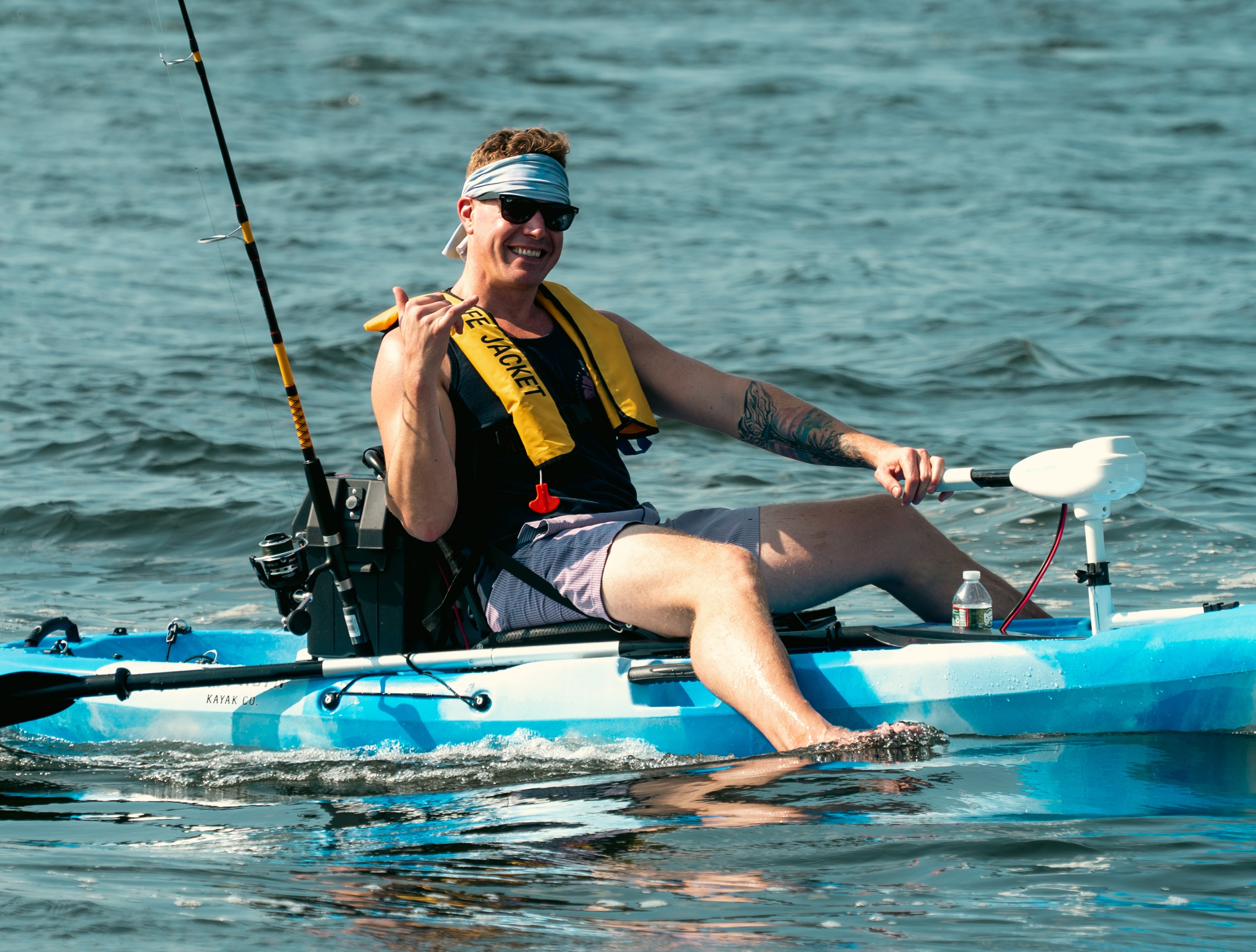 BKC PK13 Angler Sit-On-Top Single Motorized Fishing Kayak