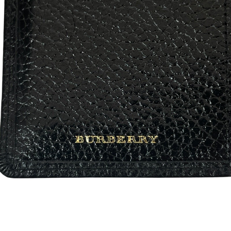 BURBERRY】バーバリー 二つ折り財布 レザー レディース 黒 ブラック L