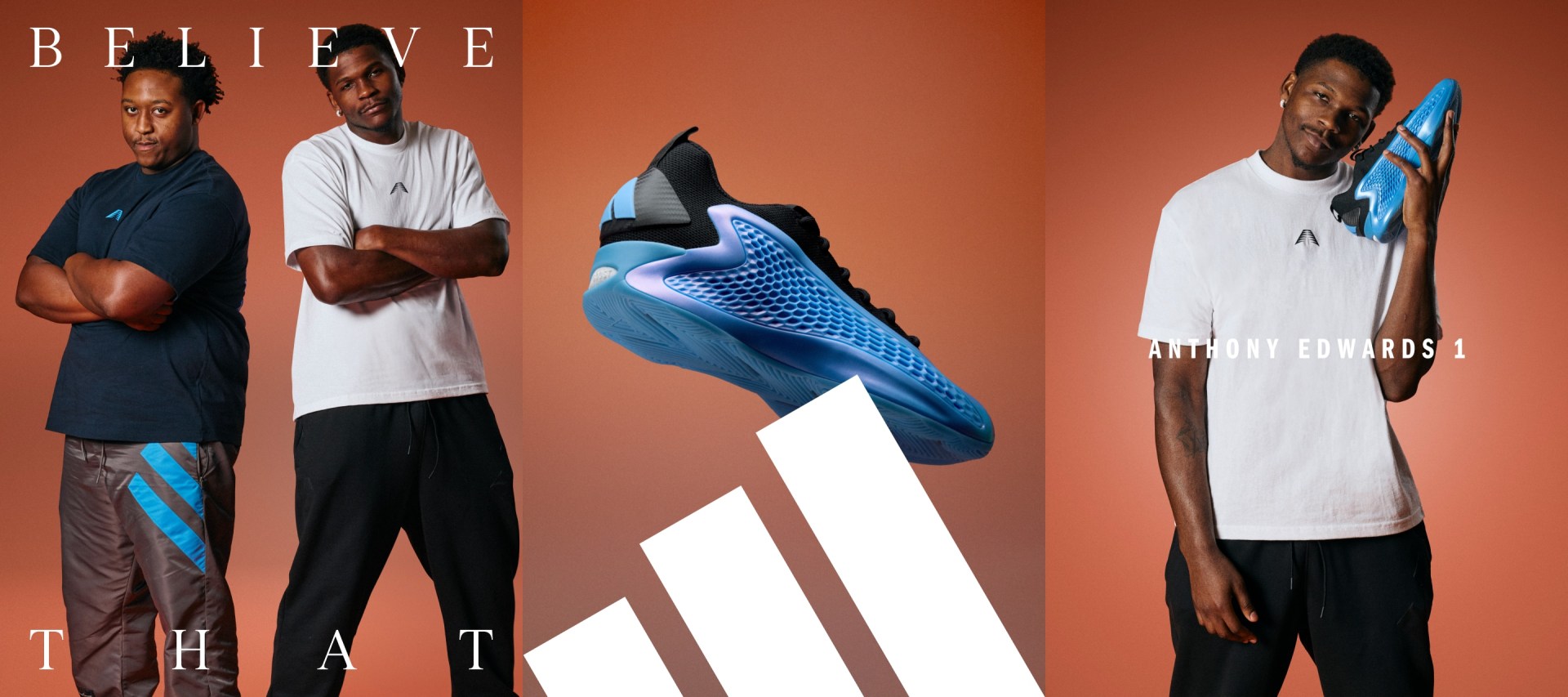 adidas Anthony Edwards 1 Low Nick's Gift Sneakers - Blue | Free