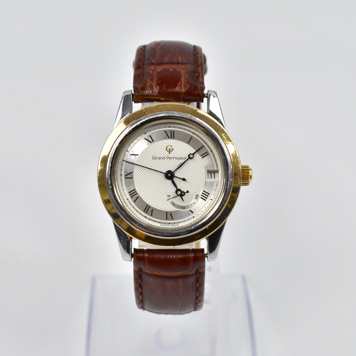 ジラール ペルゴ GP90 パワーリザーブ シルバー文字盤 SS×GP/AT 買取